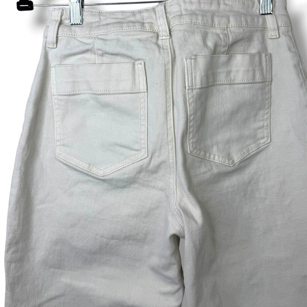 SANCTUARY French Vanilla The Marine Standard Rise Denim Wide Leg Crop Jeans - Picture 9 of 12